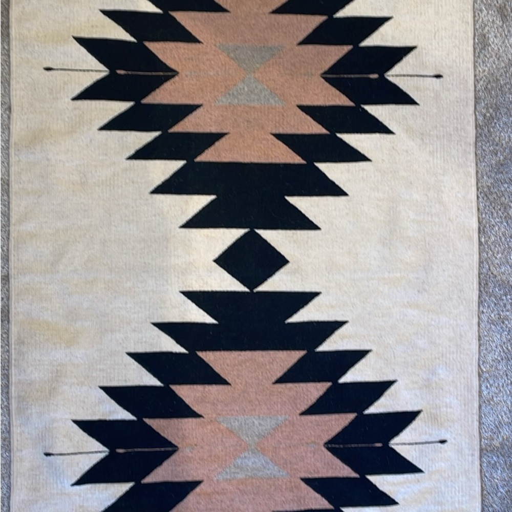 The Citizenry Black and Cream Geometric Rug